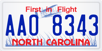 NC license plate AAO8343