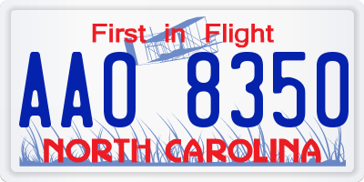 NC license plate AAO8350