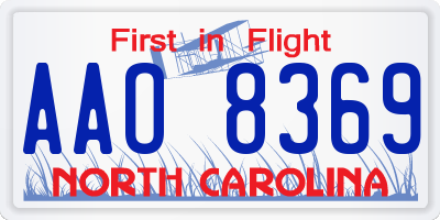 NC license plate AAO8369