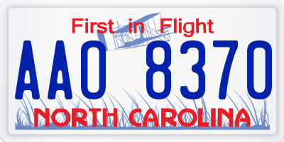 NC license plate AAO8370