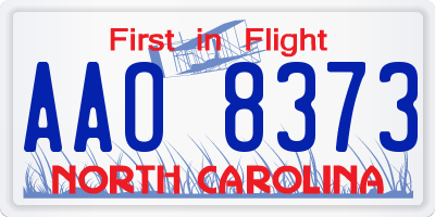 NC license plate AAO8373