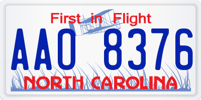 NC license plate AAO8376