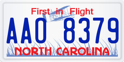 NC license plate AAO8379