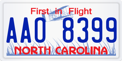 NC license plate AAO8399