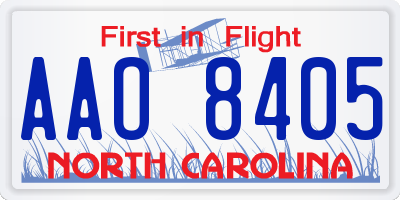 NC license plate AAO8405