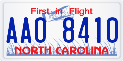 NC license plate AAO8410