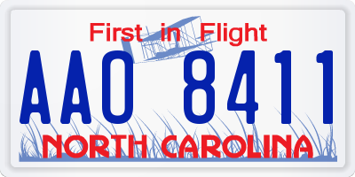 NC license plate AAO8411