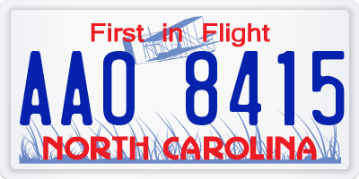 NC license plate AAO8415