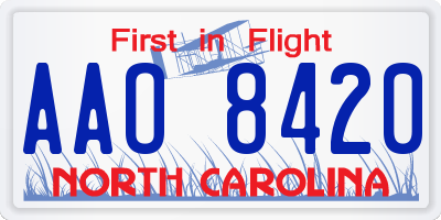 NC license plate AAO8420
