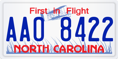 NC license plate AAO8422