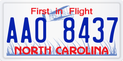 NC license plate AAO8437