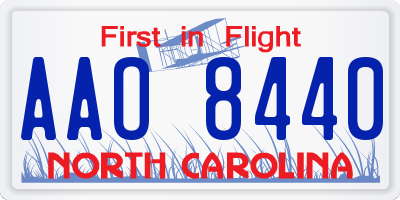 NC license plate AAO8440
