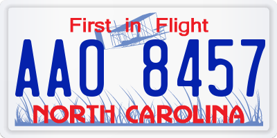NC license plate AAO8457