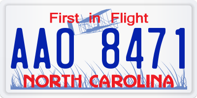 NC license plate AAO8471