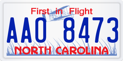 NC license plate AAO8473