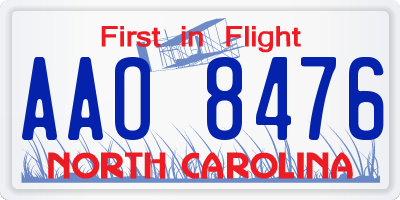 NC license plate AAO8476