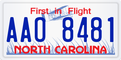 NC license plate AAO8481