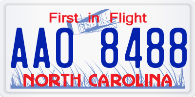 NC license plate AAO8488