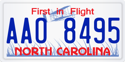 NC license plate AAO8495