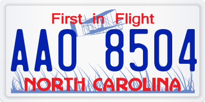 NC license plate AAO8504
