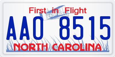 NC license plate AAO8515