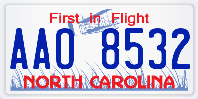 NC license plate AAO8532
