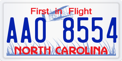 NC license plate AAO8554