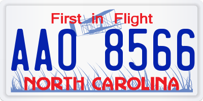 NC license plate AAO8566