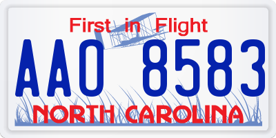 NC license plate AAO8583