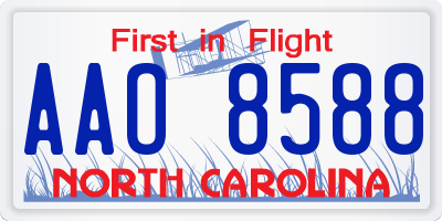 NC license plate AAO8588