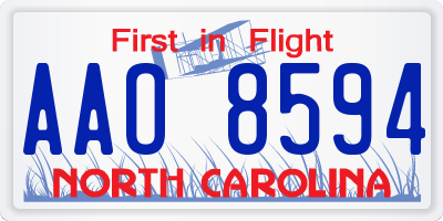 NC license plate AAO8594