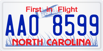 NC license plate AAO8599