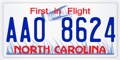 NC license plate AAO8624