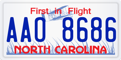 NC license plate AAO8686