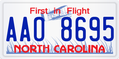 NC license plate AAO8695