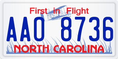 NC license plate AAO8736