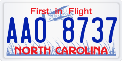 NC license plate AAO8737
