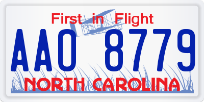 NC license plate AAO8779