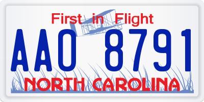 NC license plate AAO8791