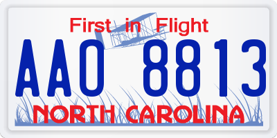 NC license plate AAO8813