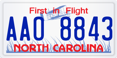 NC license plate AAO8843