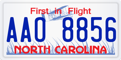 NC license plate AAO8856