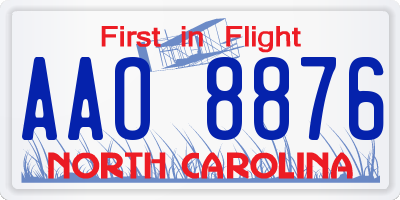 NC license plate AAO8876