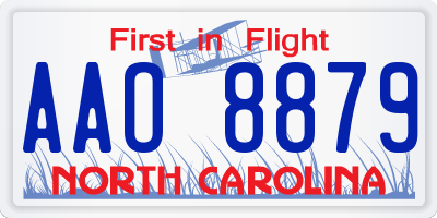 NC license plate AAO8879