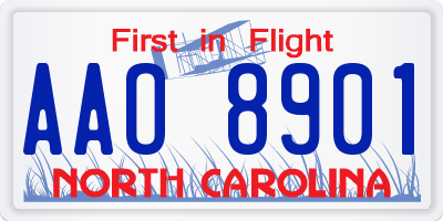 NC license plate AAO8901