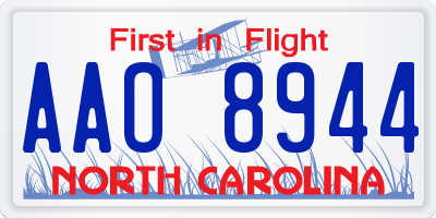 NC license plate AAO8944