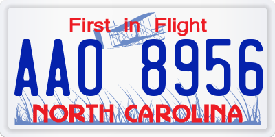 NC license plate AAO8956