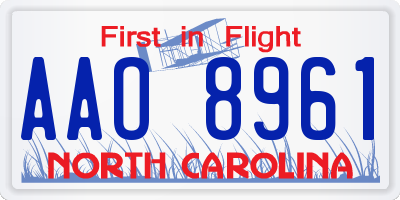 NC license plate AAO8961