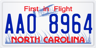 NC license plate AAO8964