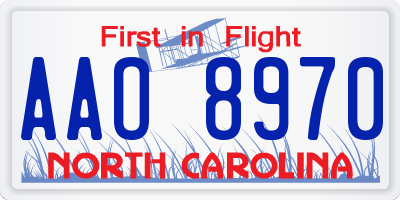 NC license plate AAO8970